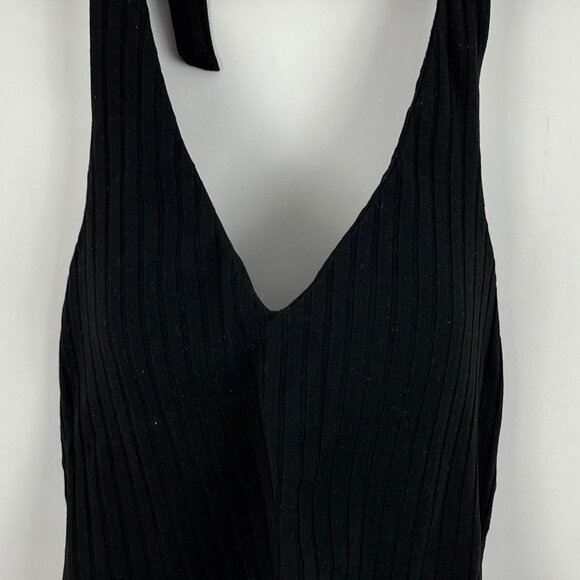 Mooloola Top Camisole Size 10 Black Sleeveless Halter Neck Cropped Lined Stretch - Picture 3 of 9